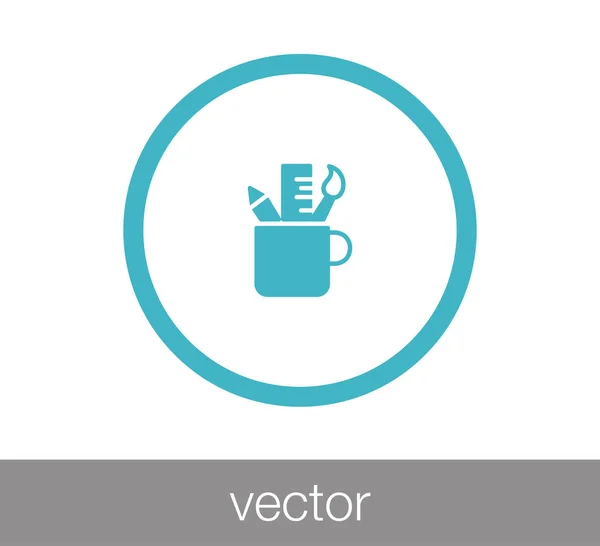 School supplies icon — Stock Vector