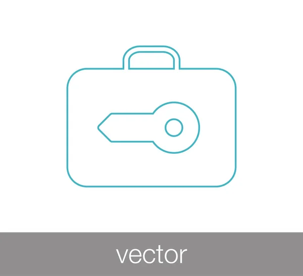 Equipaje Apartamento Icono. — Vector de stock