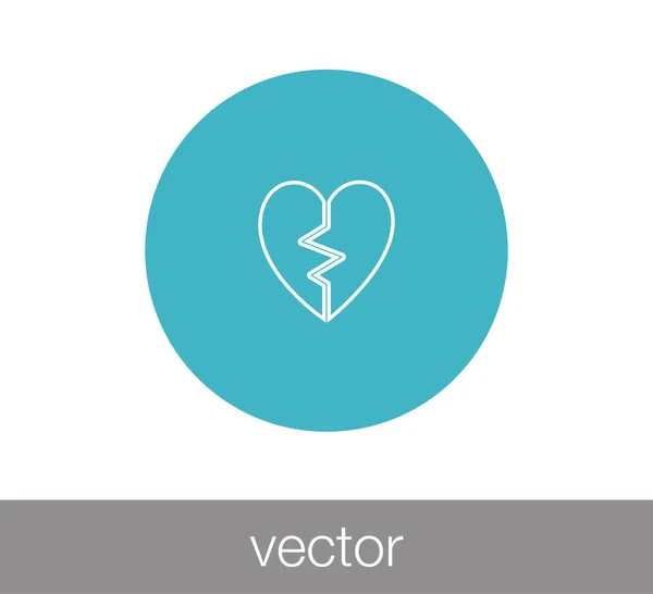 Broken heart icon — Stock Vector