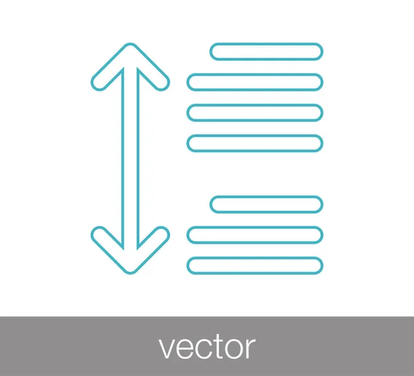 Ícone de espaçamento de linha — Vetor de Stock