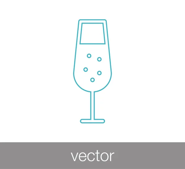 Champanhe no ícone de vidro — Vetor de Stock