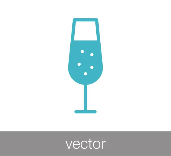 Champagne en icône de verre — Image vectorielle