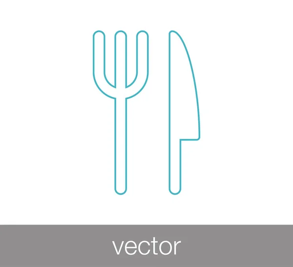 Tenedor y cuchillo icono — Vector de stock