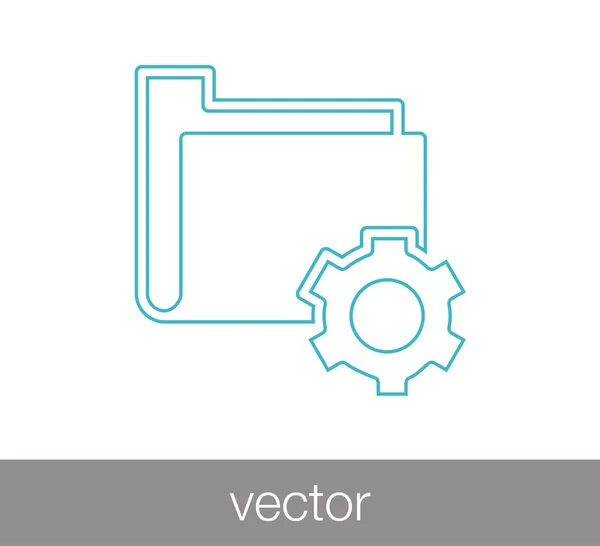 Mapp platt ikon — Stock vektor