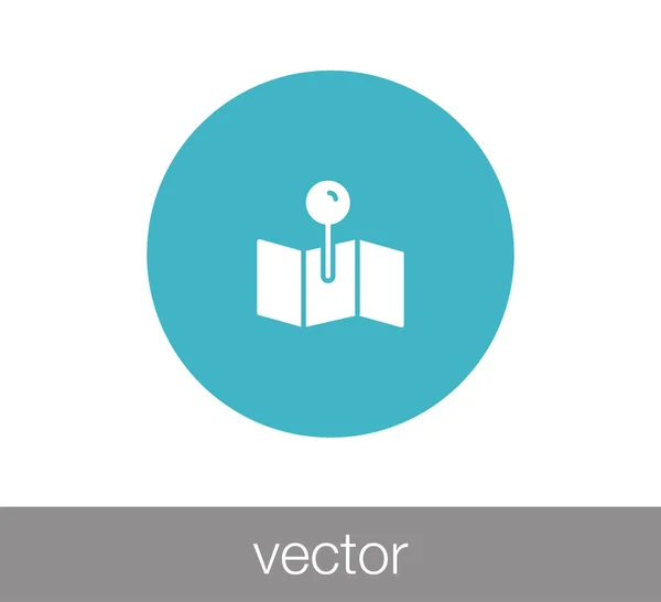 Mapa icono plano — Vector de stock