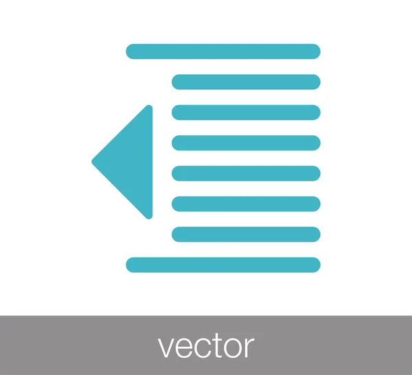 Disminuir icono de sangría — Archivo Imágenes Vectoriales