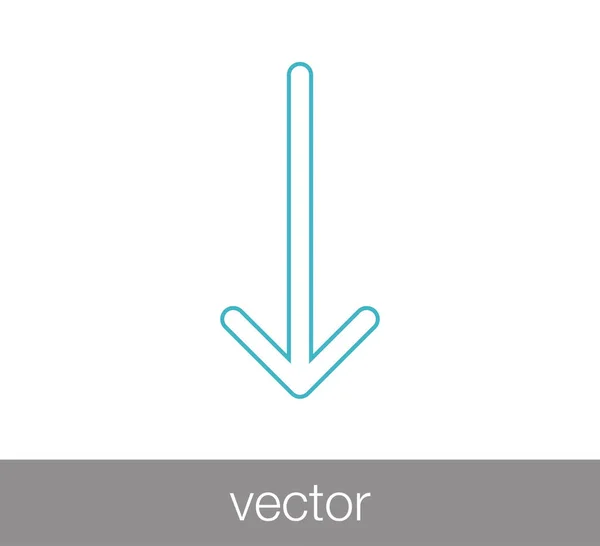 Lefelé nyíl ikonra. — Stock Vector