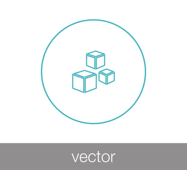 Cubos icono plano — Vector de stock