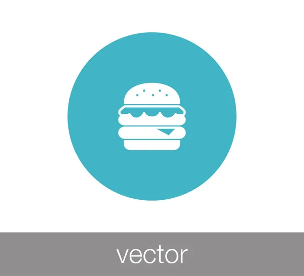 Burger pictogramă plată — Vector de stoc