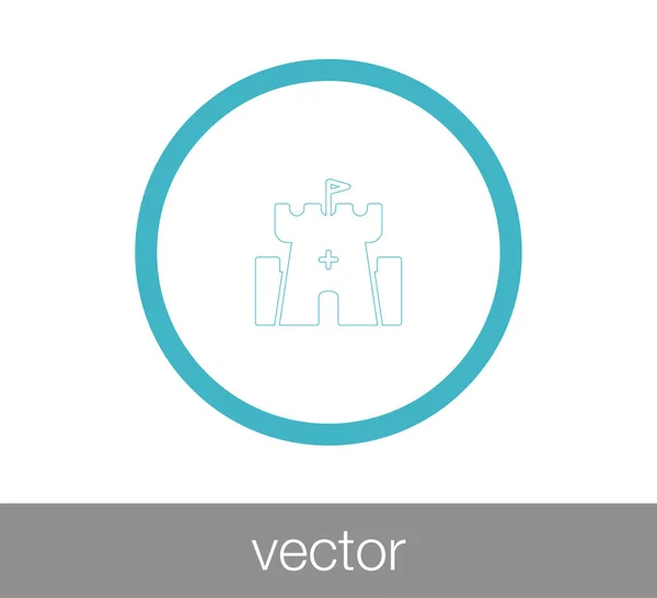 Icono del castillo medieval — Vector de stock