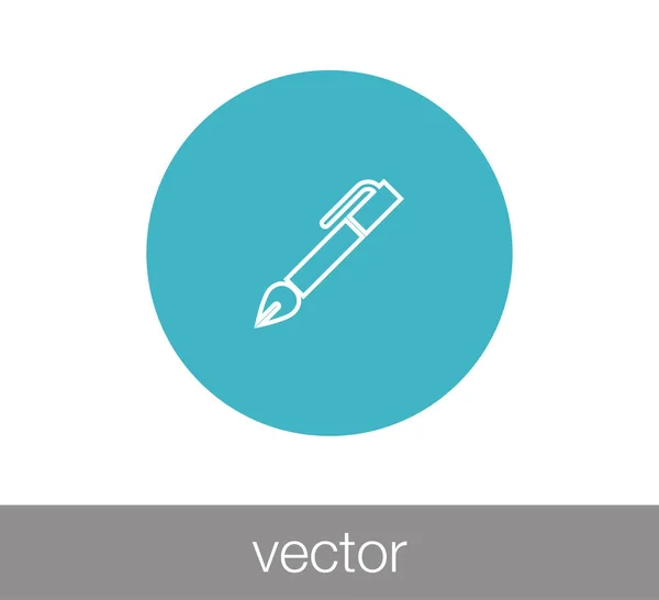 Pen pictograma plat — Vector de stoc