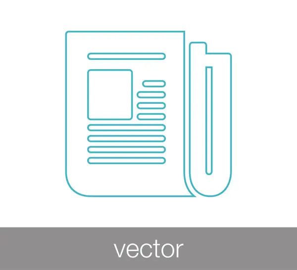 Jornal ícone plana — Vetor de Stock