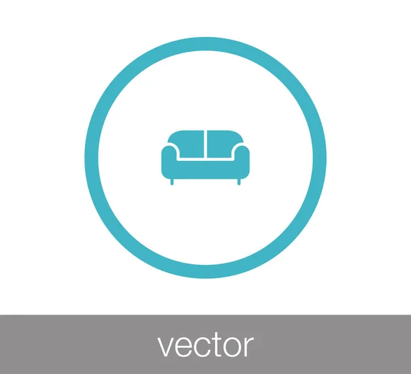 Sofá icono web — Vector de stock