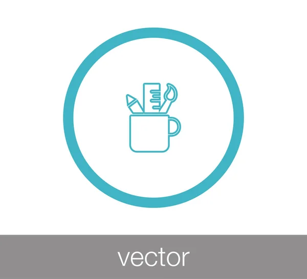 School supplies icon — Stock Vector