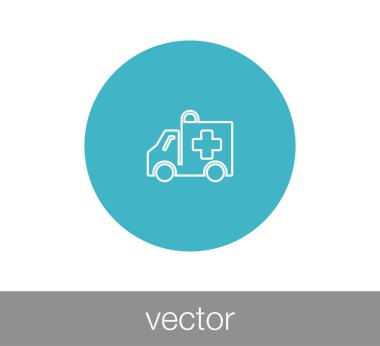 Ambulans düz simgesi.