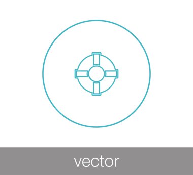 Lifebuoy düz simgesi