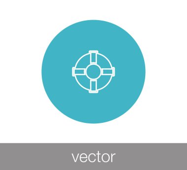 Lifebuoy düz simgesi