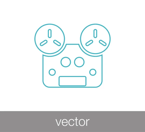 Cassette icono plano — Vector de stock