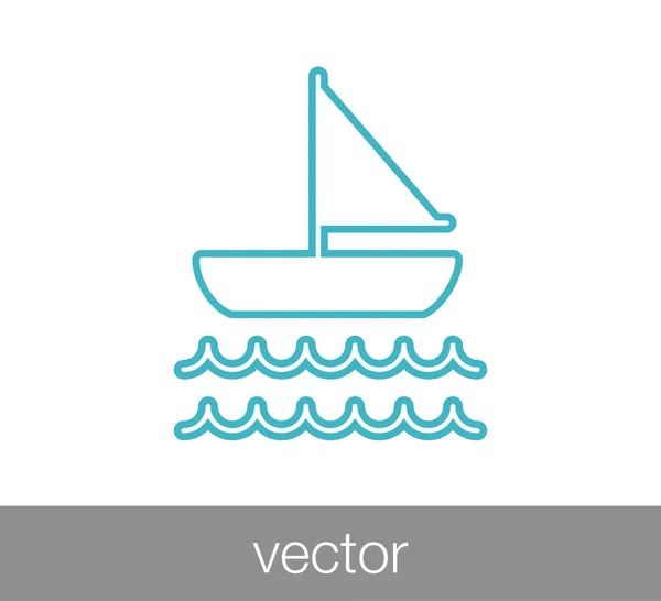 Icono del barco de vela — Vector de stock