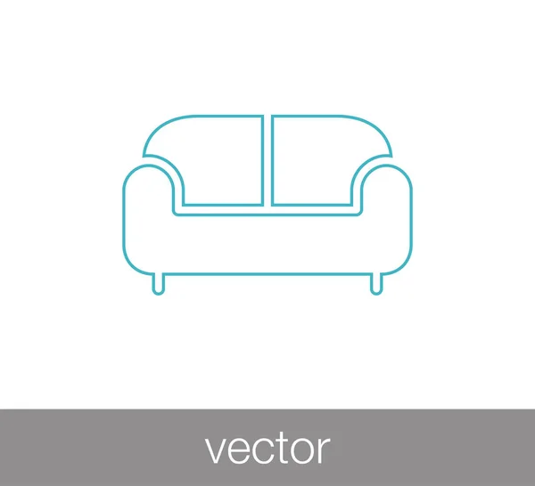 Sofá icono web — Vector de stock