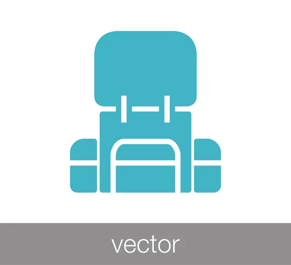 Mochila Icono plano. — Vector de stock