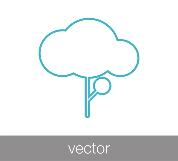 Icono plano del árbol. — Vector de stock