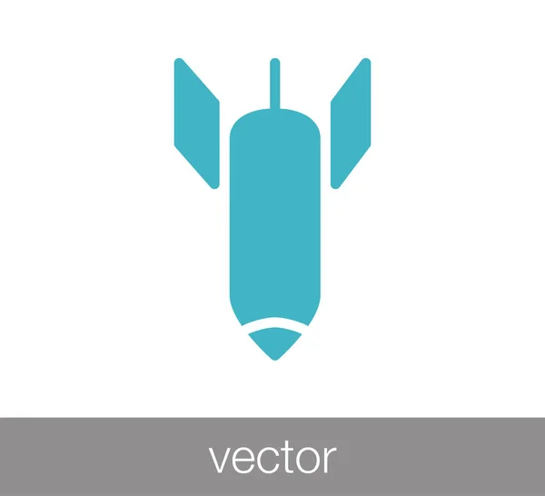 Rakete flach Symbol — Stockvektor