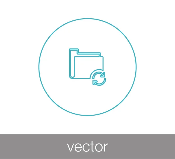 Sincronizar icono de carpeta — Vector de stock