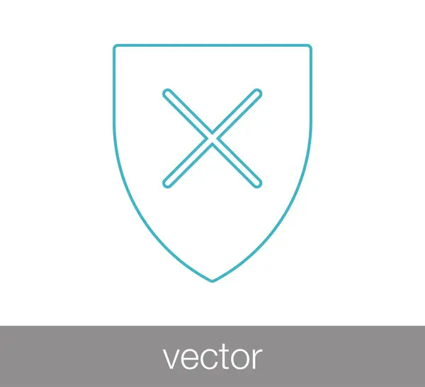Denegar icono web . — Vector de stock