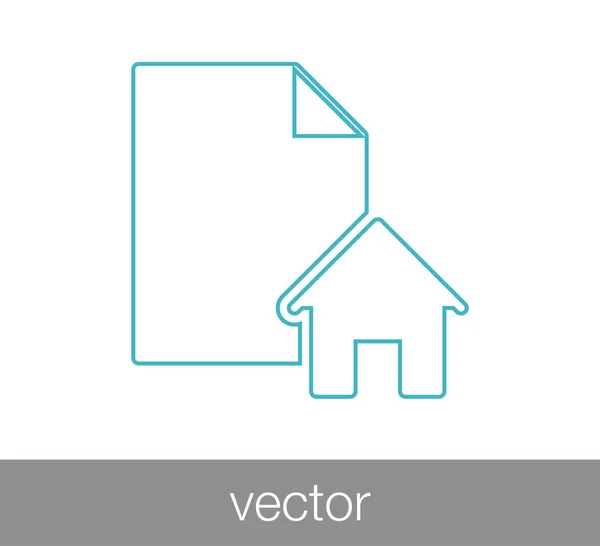 Icône du fichier de location à domicile — Image vectorielle