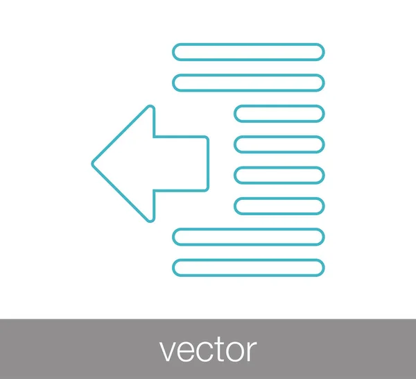 Diminuir ícone de Indent — Vetor de Stock