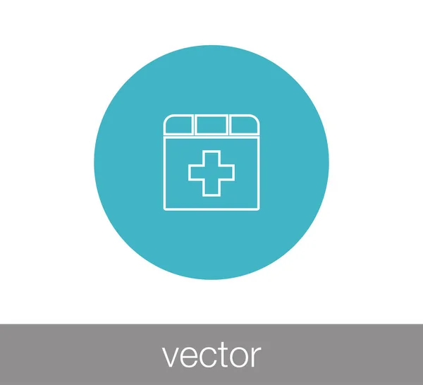 Salud icono cruz — Vector de stock