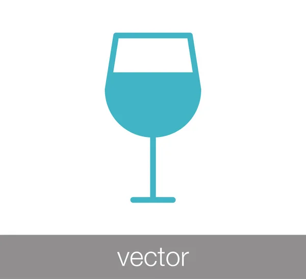 Vidro de Ícone de vinho — Vetor de Stock