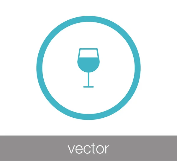 Vidro de Ícone de vinho — Vetor de Stock