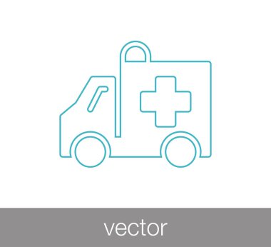 Ambulans düz simgesi.