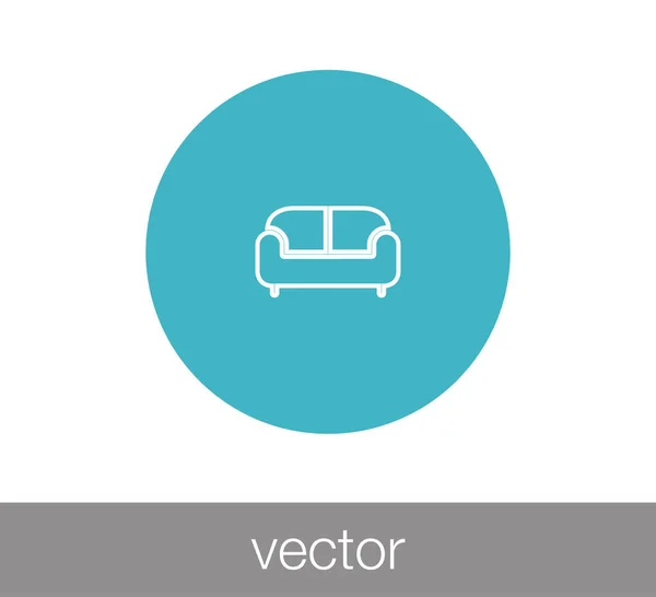 Sofá icono web — Vector de stock