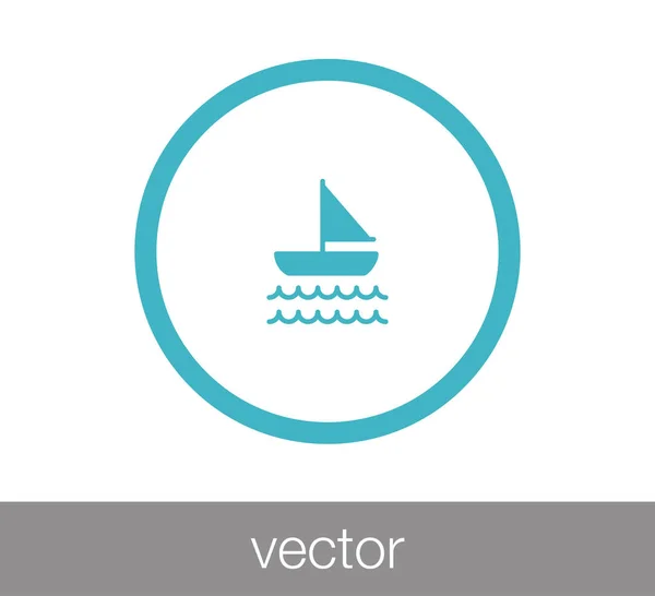 Ícone de barco à vela — Vetor de Stock