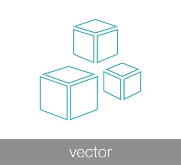 Cubos icono plano — Vector de stock