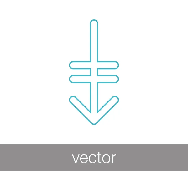 Icono flecha abajo . — Vector de stock