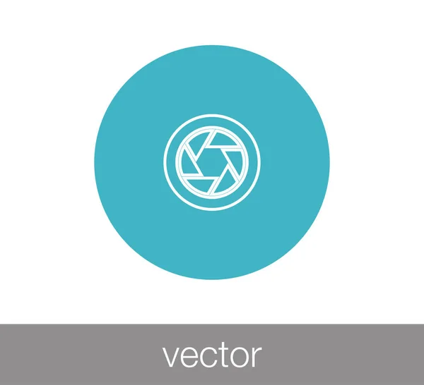 Obturador icono plano — Vector de stock