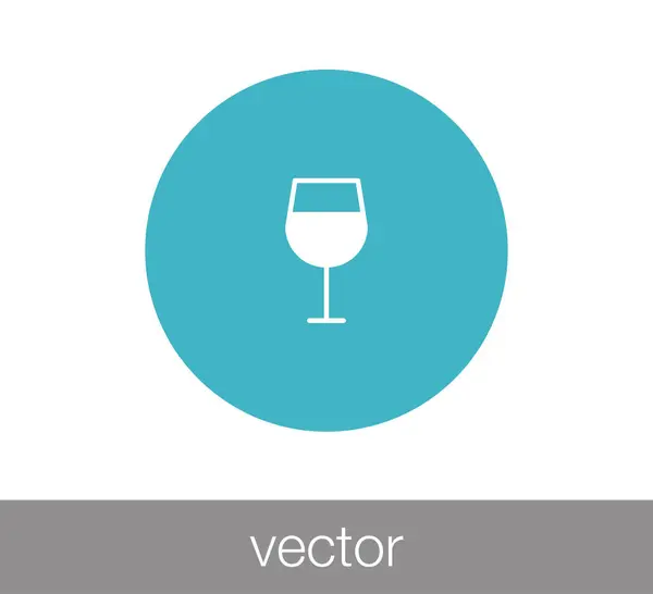 Vidro de Ícone de vinho — Vetor de Stock