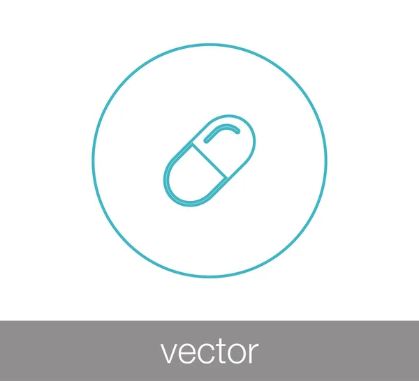 Píldora icono plano — Vector de stock