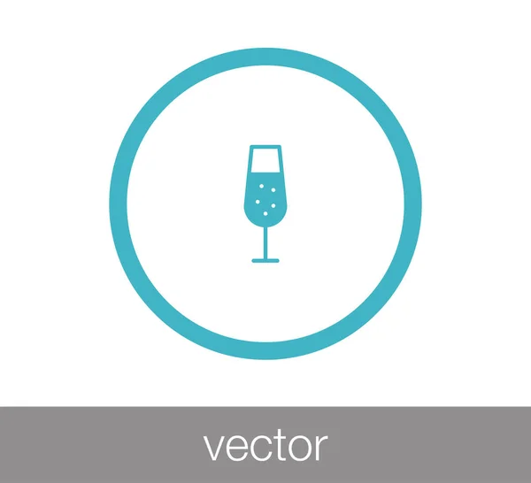 Шампанское в стеклянной иконе — стоковый вектор