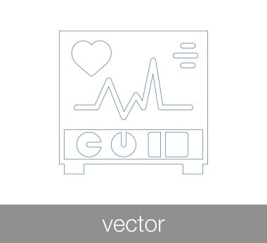 Elektrokardiyogram kalp beat simgesi ile