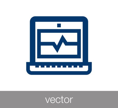 Elektrokardiyogram kalp beat simgesi ile