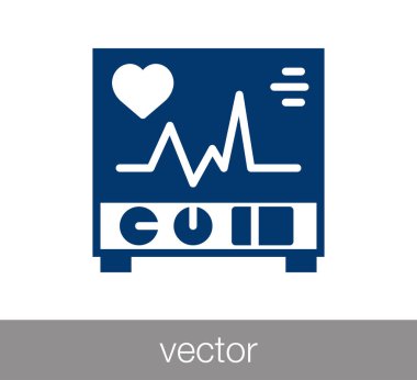 Elektrokardiyogram kalp beat simgesi ile
