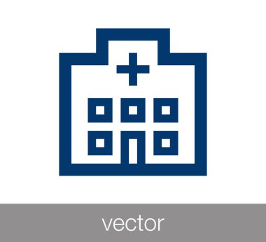 Hastane düz simgesi