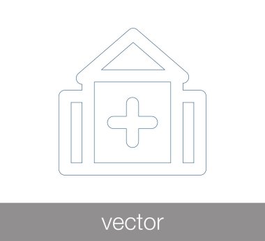 Hastane düz simgesi