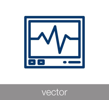 Elektrokardiyogram kalp beat simgesi ile