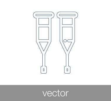 koltuk değneği düz simgesi
